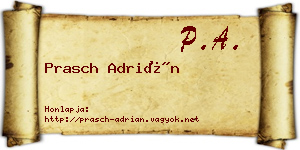 Prasch Adrián névjegykártya